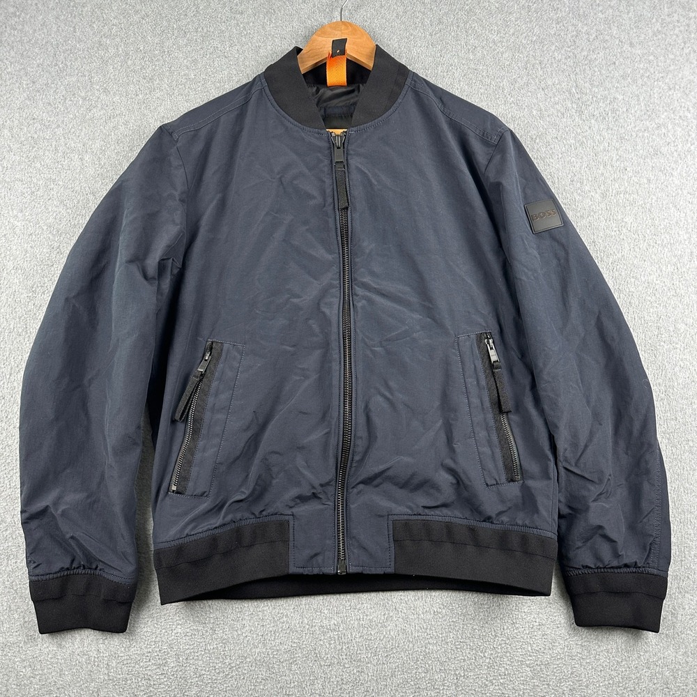 Hugo Boss Bomber Jacket Mens 40R Blue Obelis_NCSA Water Repellent Unpadded Coat